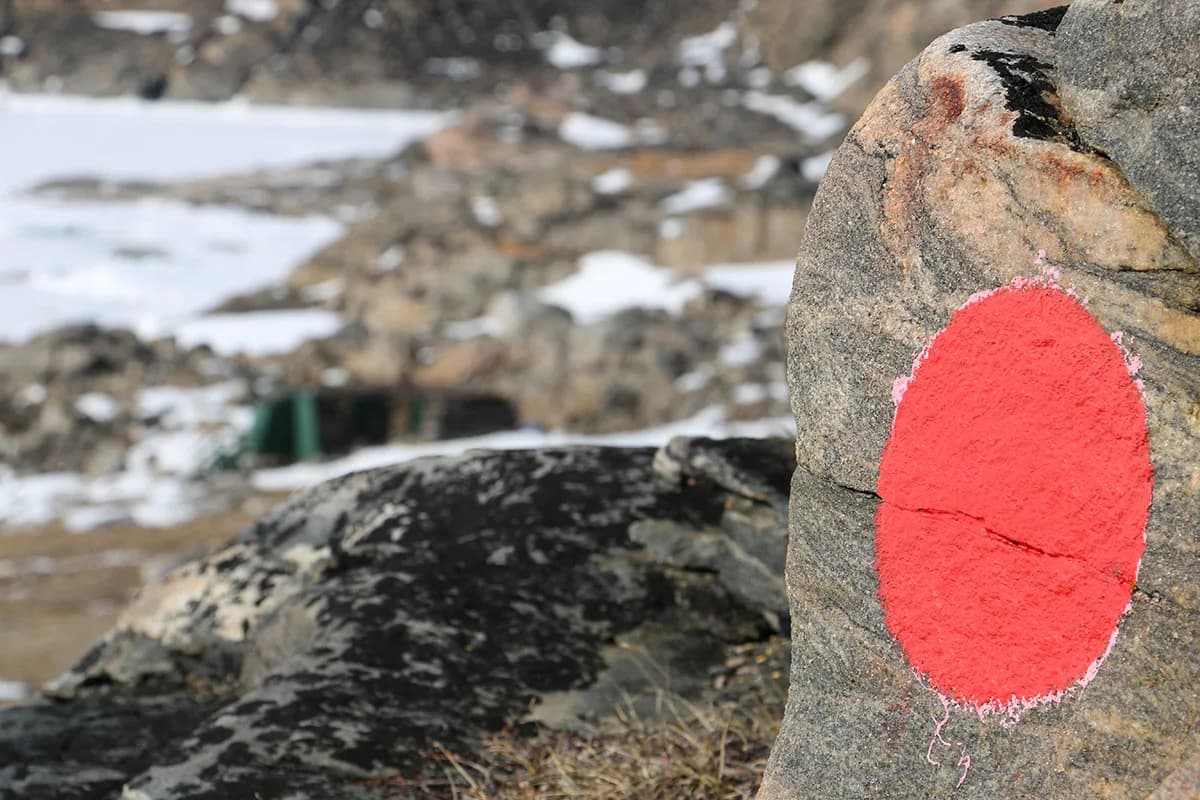 En afmærket vandrerute ved Uummannaq
